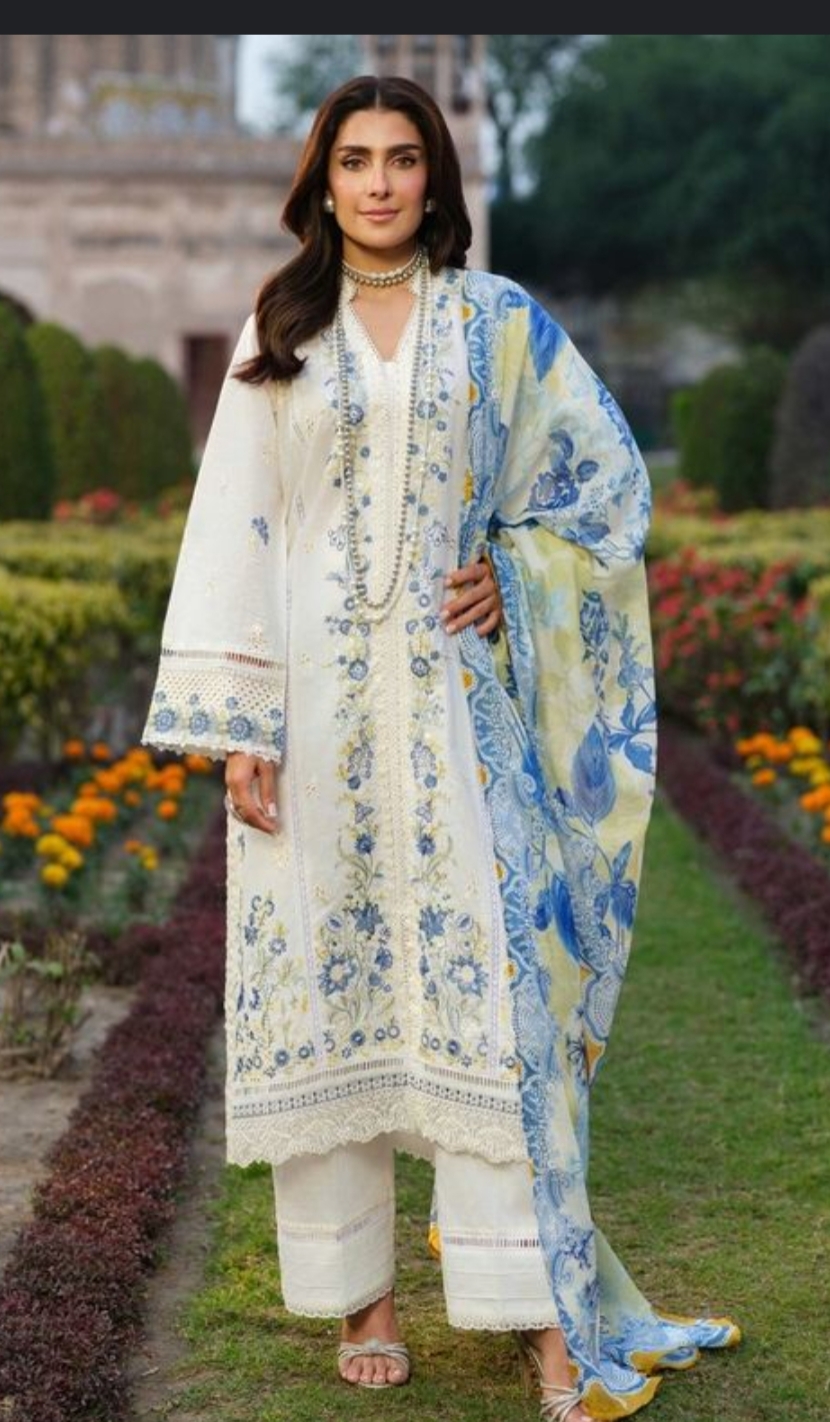 Oplus_16908288 LimeLight Embroided Unstitched Lawn - Image 1