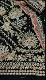 Aneela's 3pcs Lawn Article In Black Colour - Image 2