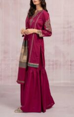 Maria B 3pcs Article In Mehroon Color - Image 3