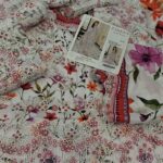 Luxury 3Pcs Lawn Article In White Cololr