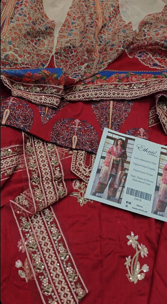 Oplus_16908288 Ethnic 3pcs New Lawn Article - Image 1