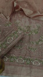 Khadi Net Pink Color 2pcs Article With Another Design