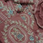 Maria B 3pcs Lawn Collection In Nude Pink Color