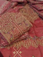 Bareeze 2Pcs Article With Heavy EMB In Pink Color - Image 3