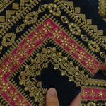 Kayseria 3pcs Lawn Article In Black Color With Pink And Gold Contrast