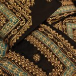 Kayseria 3pcs Lawn Article In Black Color With Pink And Gold Contrast