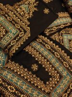 Kayseria 3pcs Lawn Article In Black Color With Pink And Gold Contrast